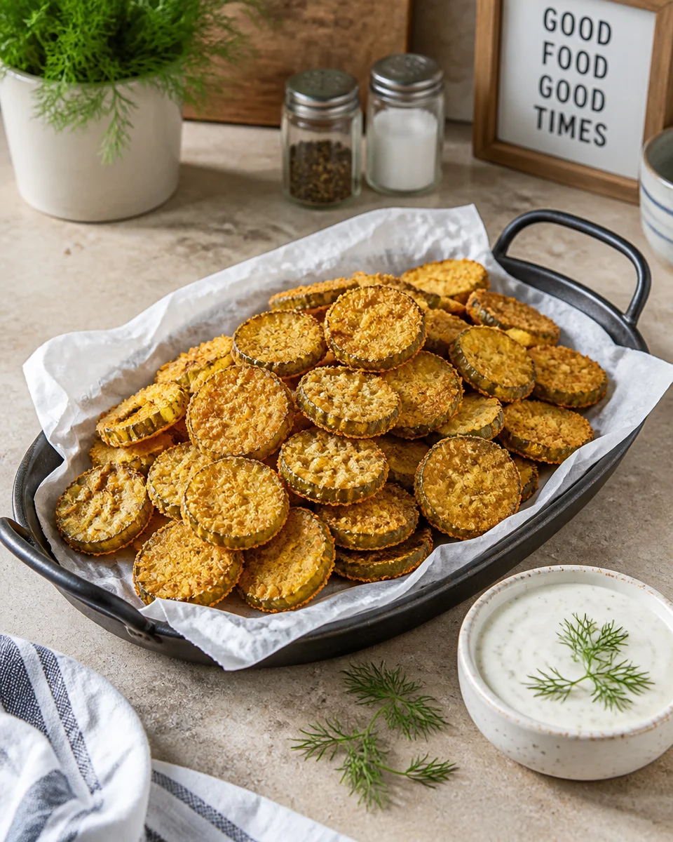 Crispy Fried Pickles with Ranch