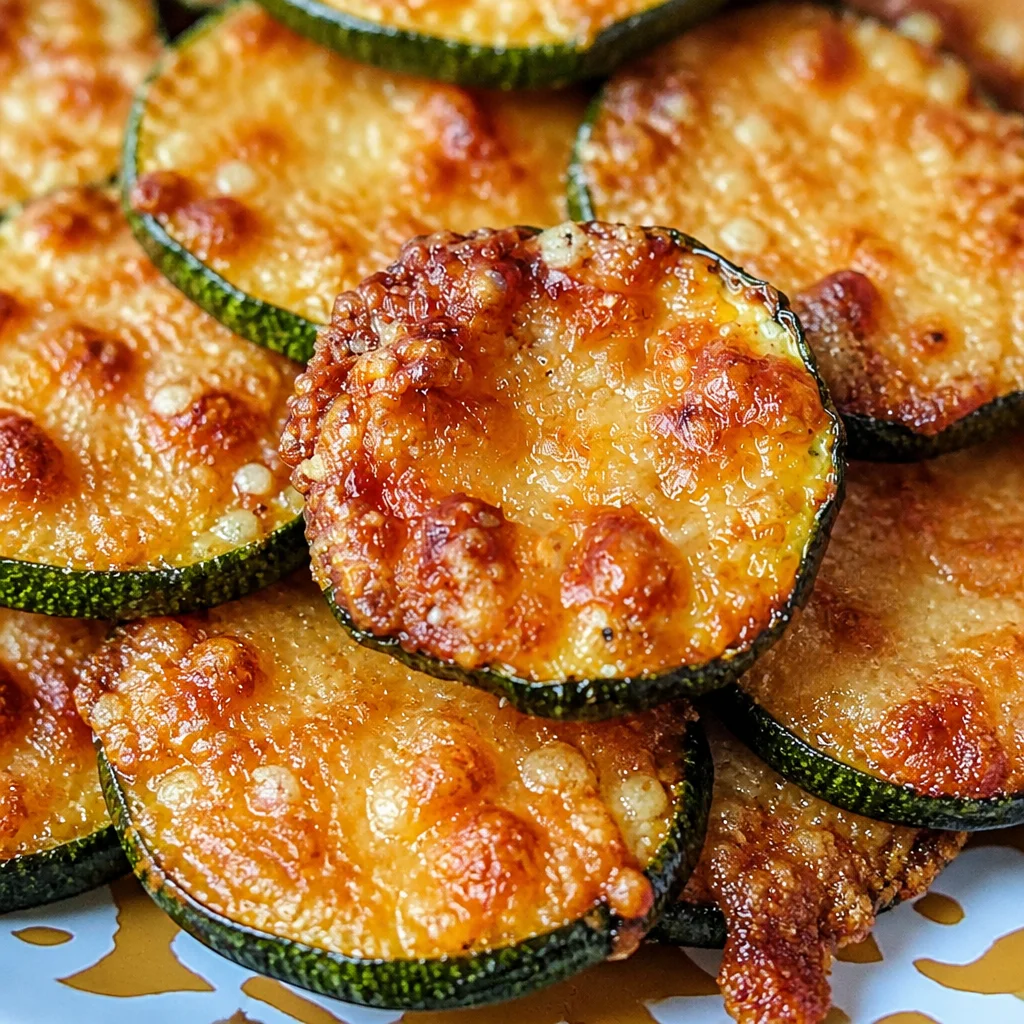 Crispy Parmesan Zucchini Chips baked to golden perfection, perfect healthy snack.