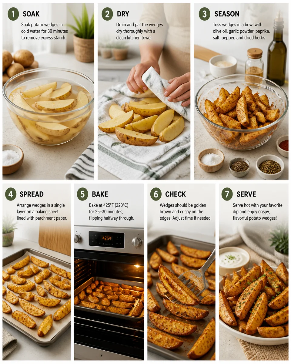 Crispy Potato Wedges with Dipping Sauce