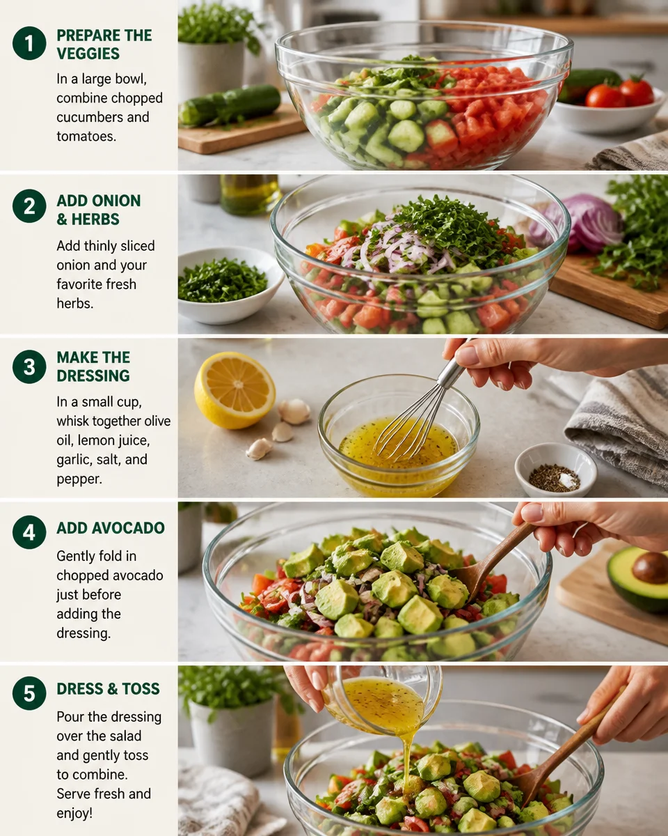 Cucumber Tomato Avocado Salad