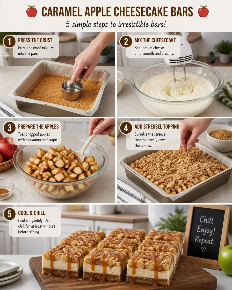 Easy Caramel Apple Cheesecake Bars