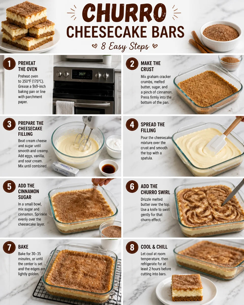 Easy Churro Cheesecake Bars " Cinnamon Sugar "