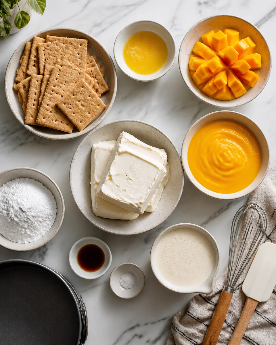 Easy Mango Cheesecake " No Bake Tropical Dessert "