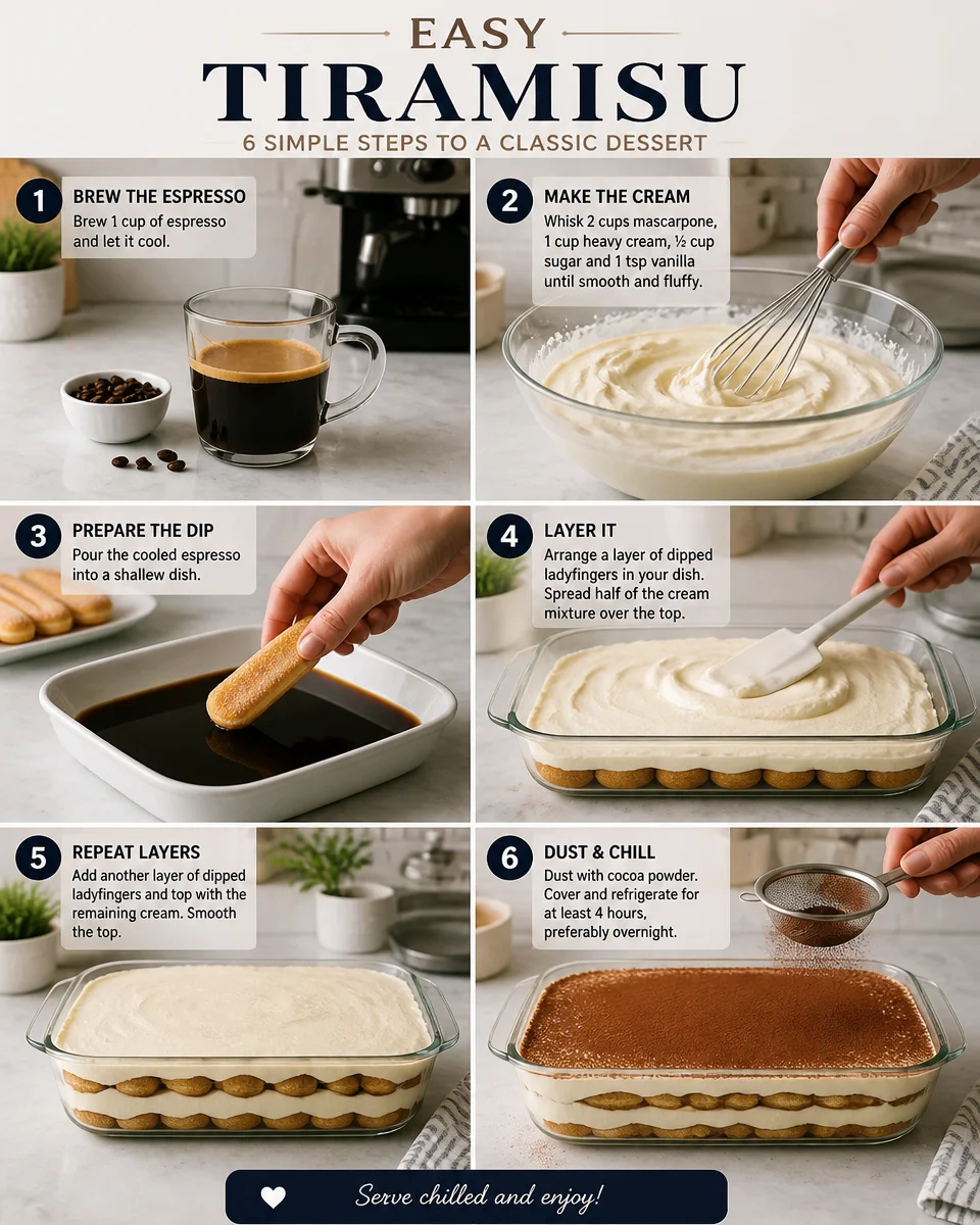Easy Tiramisu — No Bake Italian Espresso Dessert