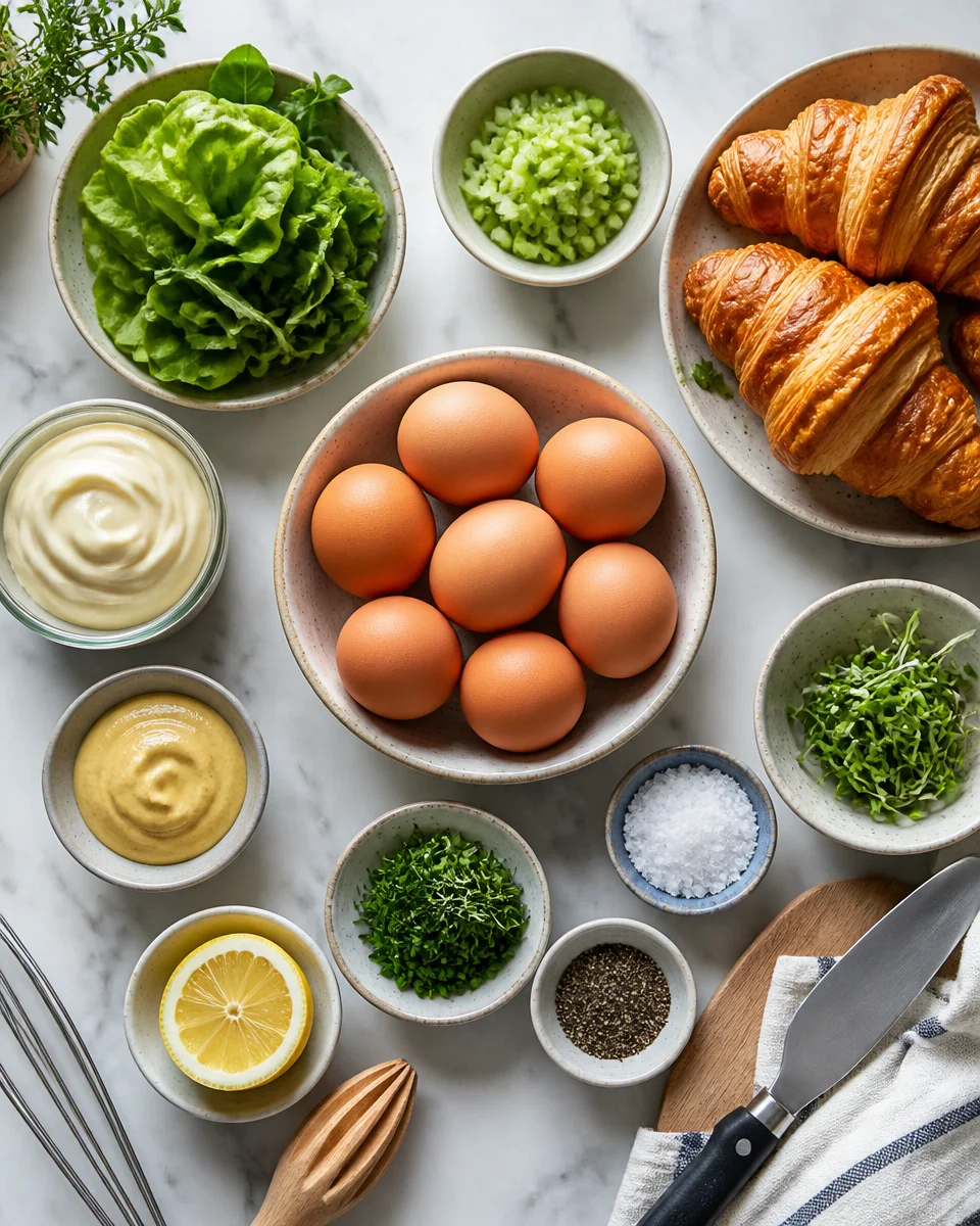 Egg Salad Croissant Sandwich
