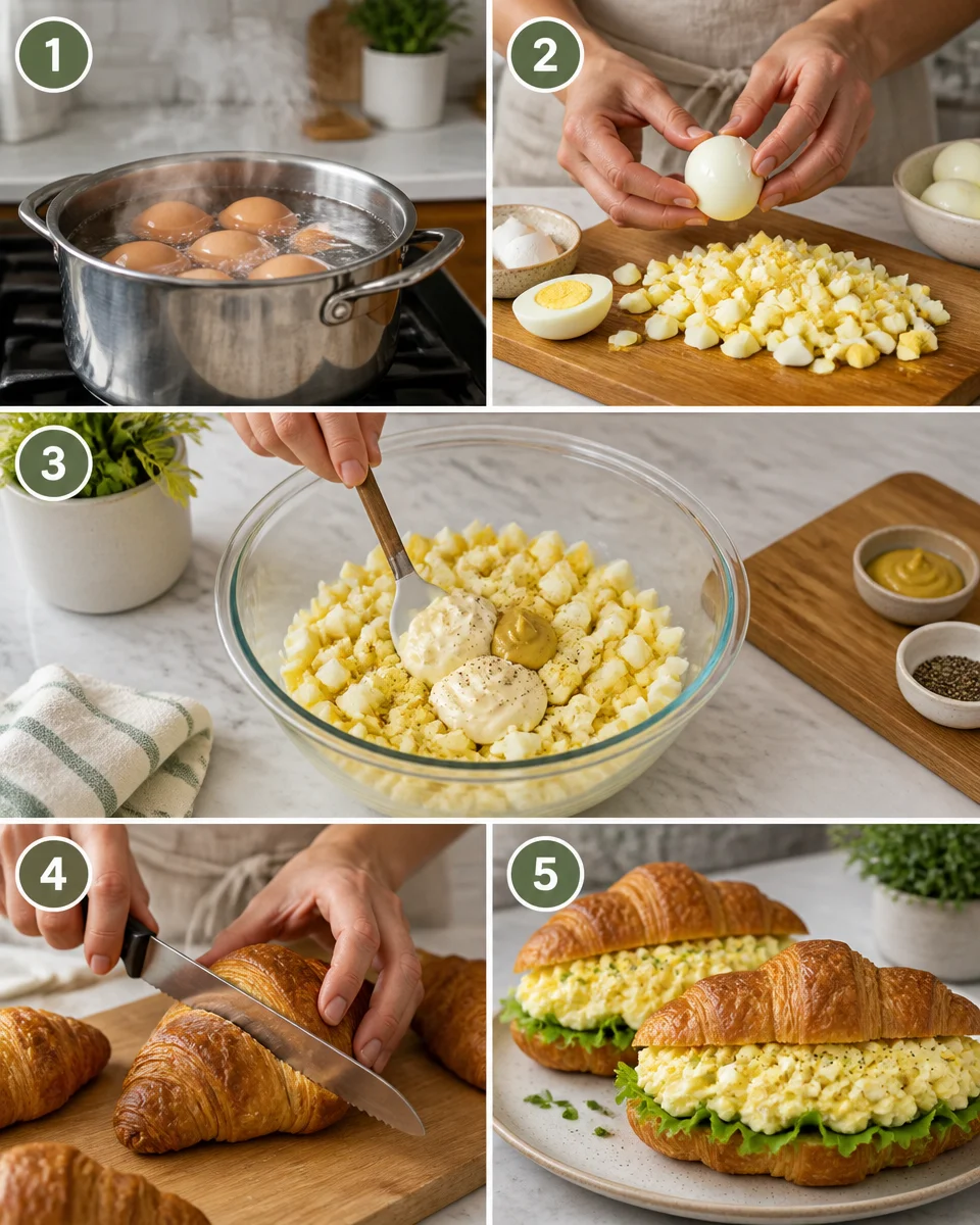 Egg Salad Croissant Sandwich