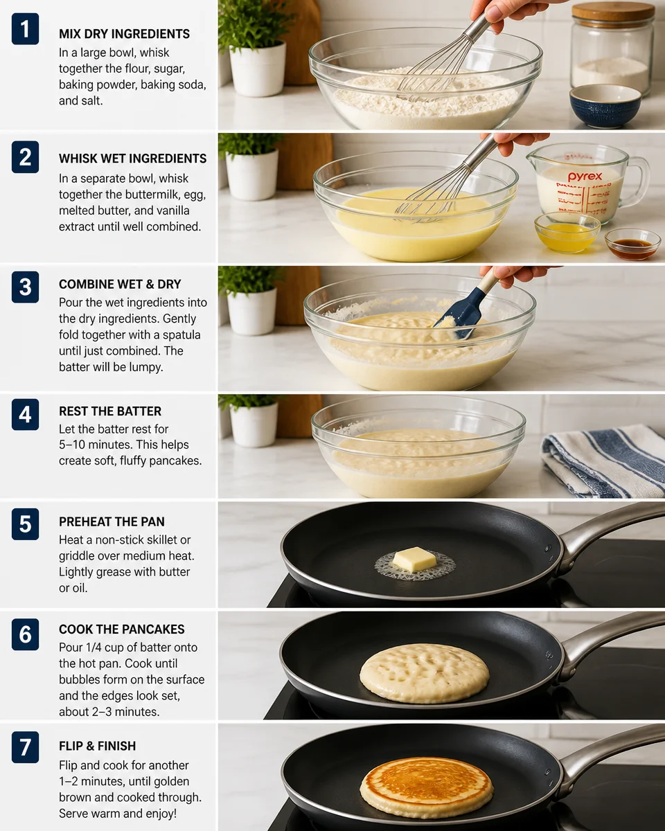 Fluffy Buttermilk Pancakes from Scratch