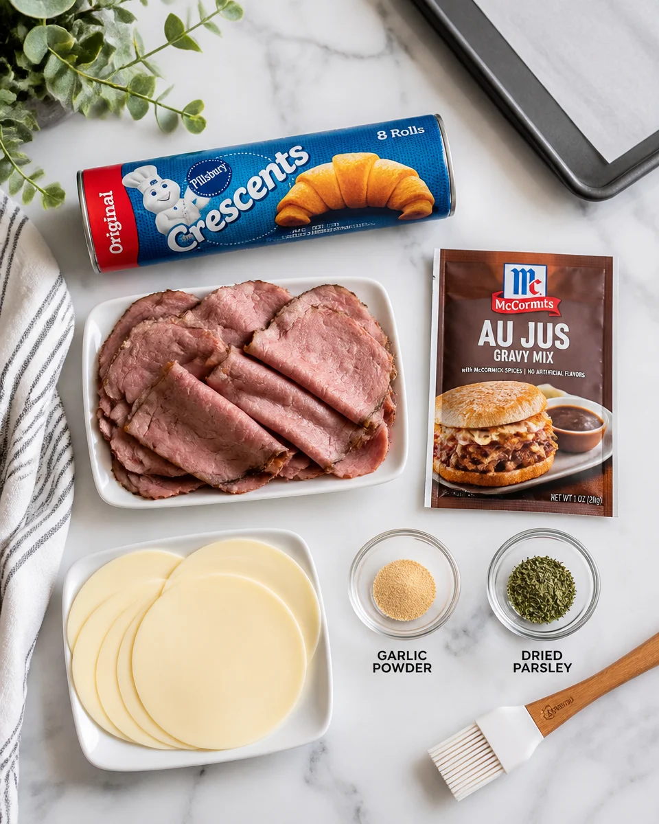 French Dip Crescent Rolls