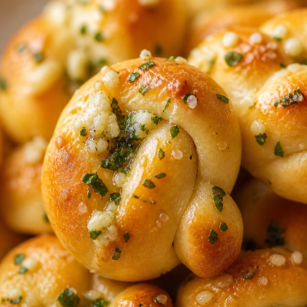 Delicious homemade Garlic Knots with Parmesan, perfect side dish or appetizer.