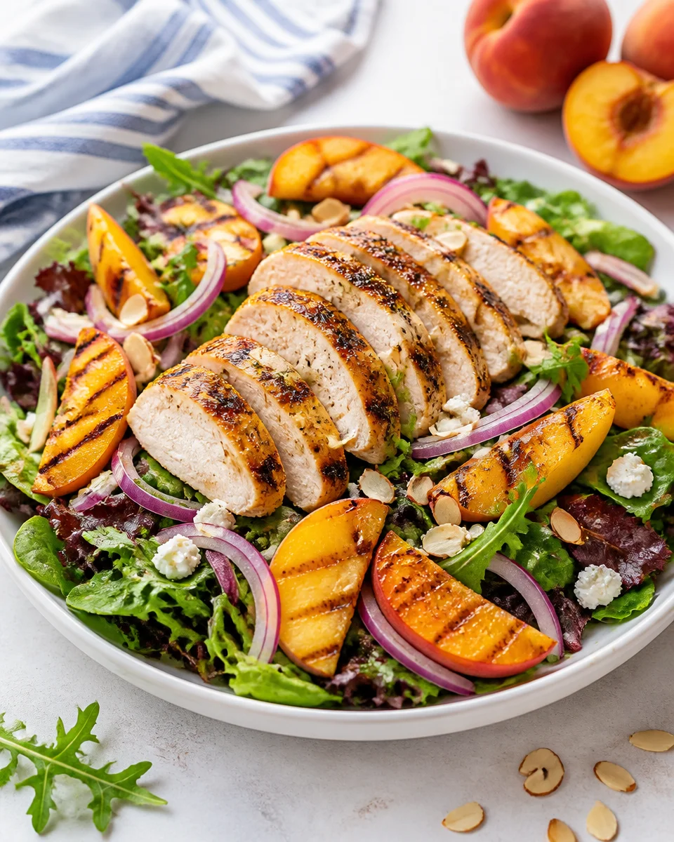 Grilled Chicken and Peach Salad