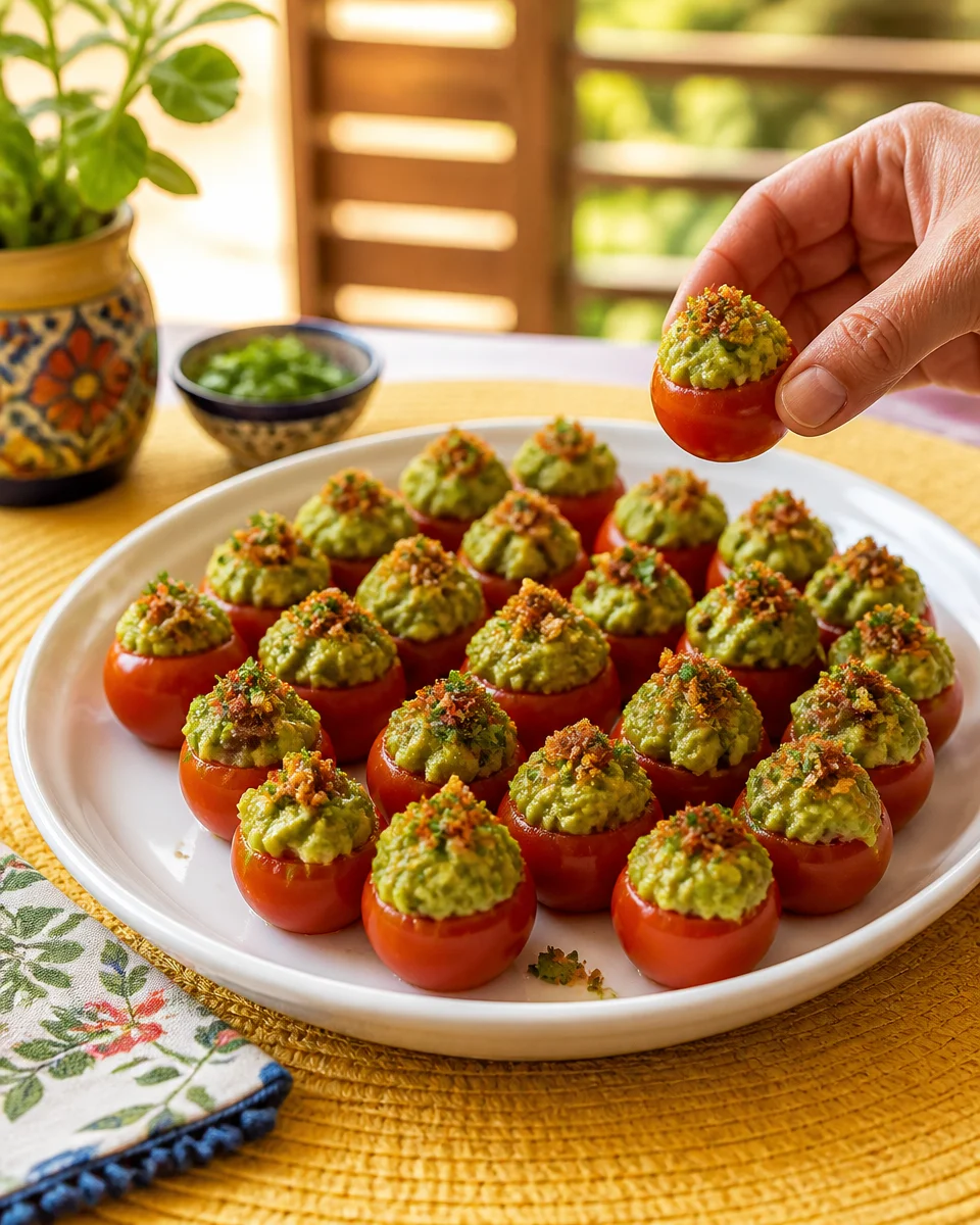 Guacamole Stuffed Cherry Tomatoes