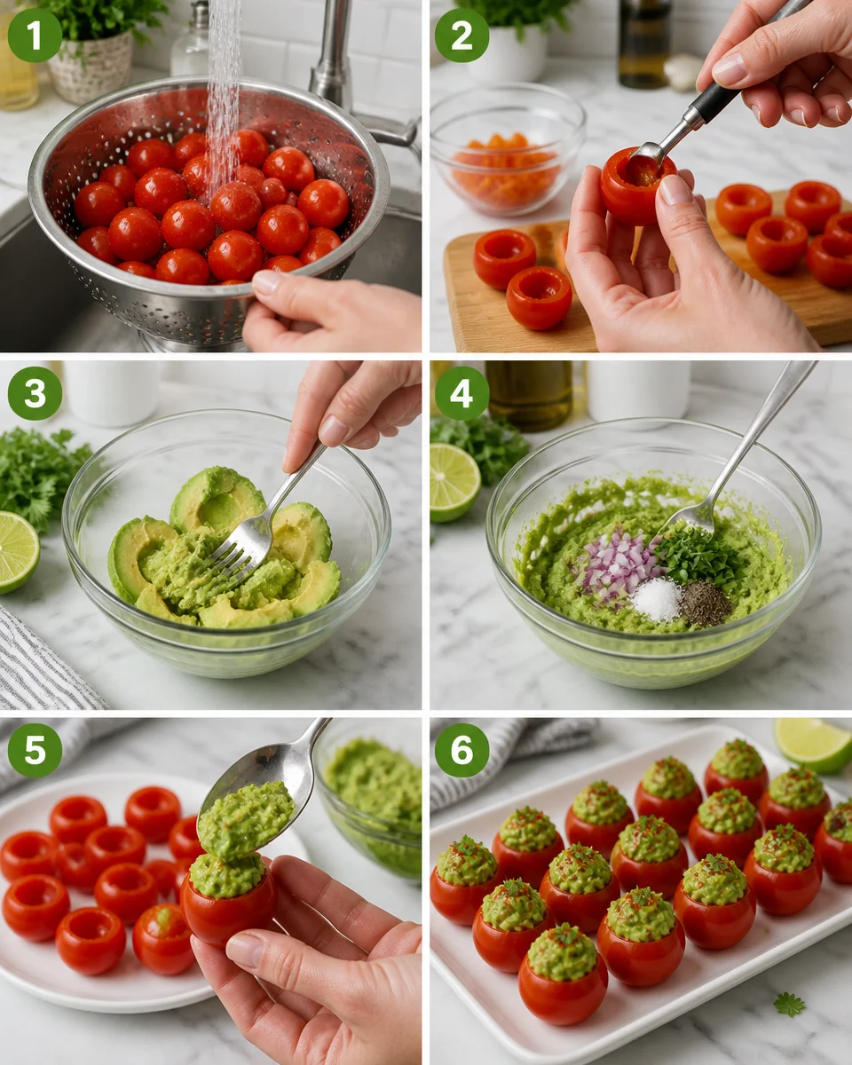 Guacamole Stuffed Cherry Tomatoes
