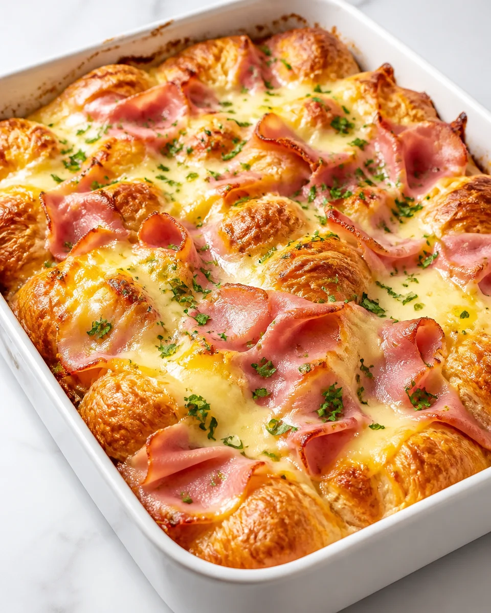 Ham and Swiss Croissant Bake