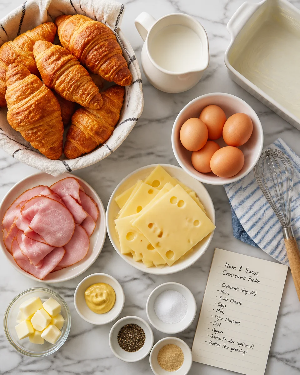 Ham and Swiss Croissant Bake
