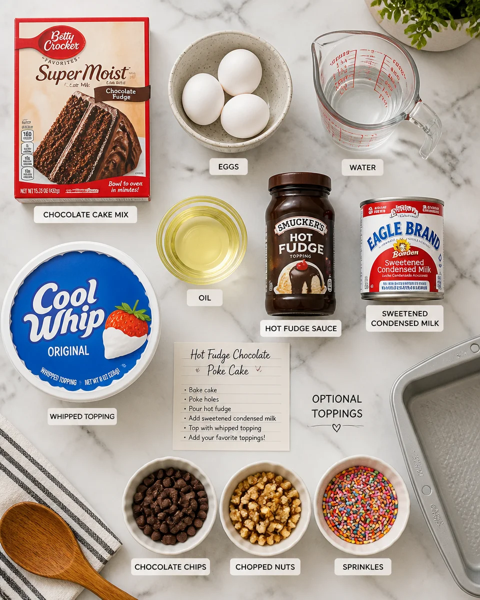 Hot Fudge Chocolate Poke Cake