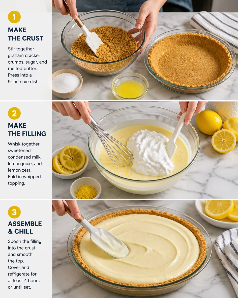 Lemon Icebox Pie (No Bake)
