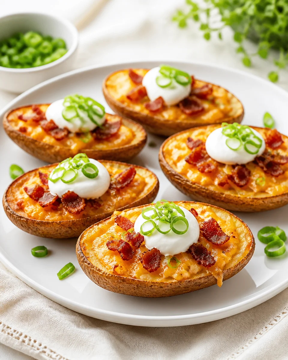 Loaded Potato Skins with Sour Cream