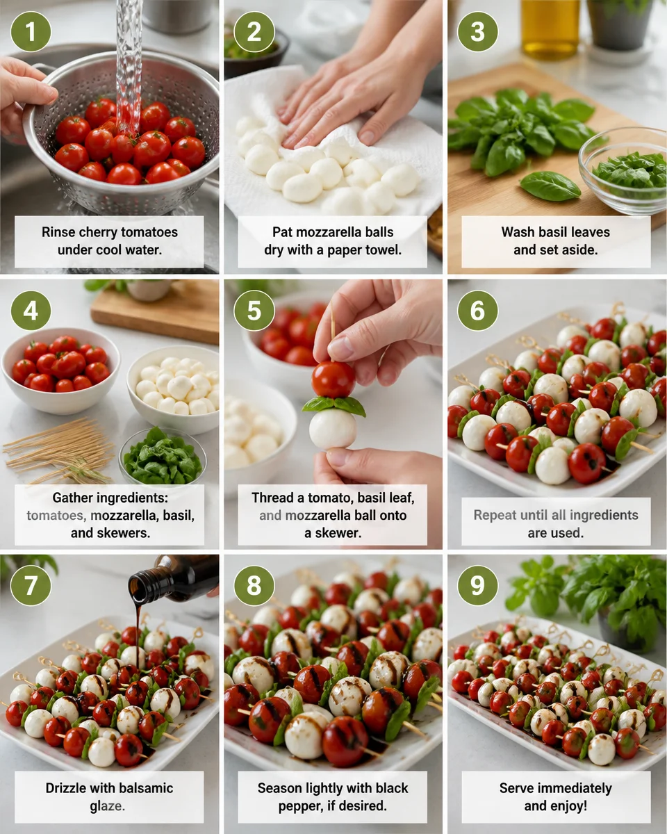 Mini Caprese Skewers with Pesto