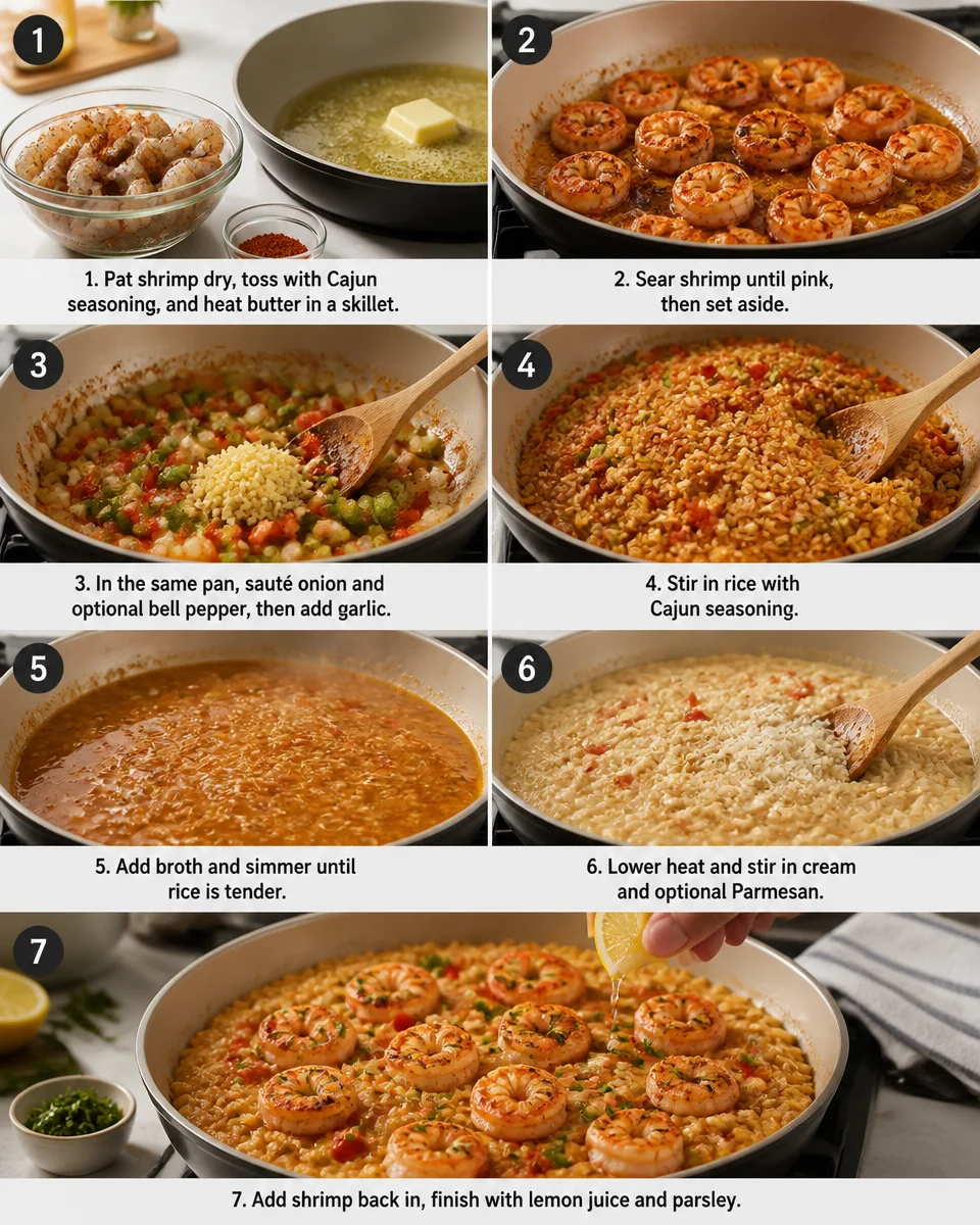 One Pan Creamy Cajun Shrimp and Rice