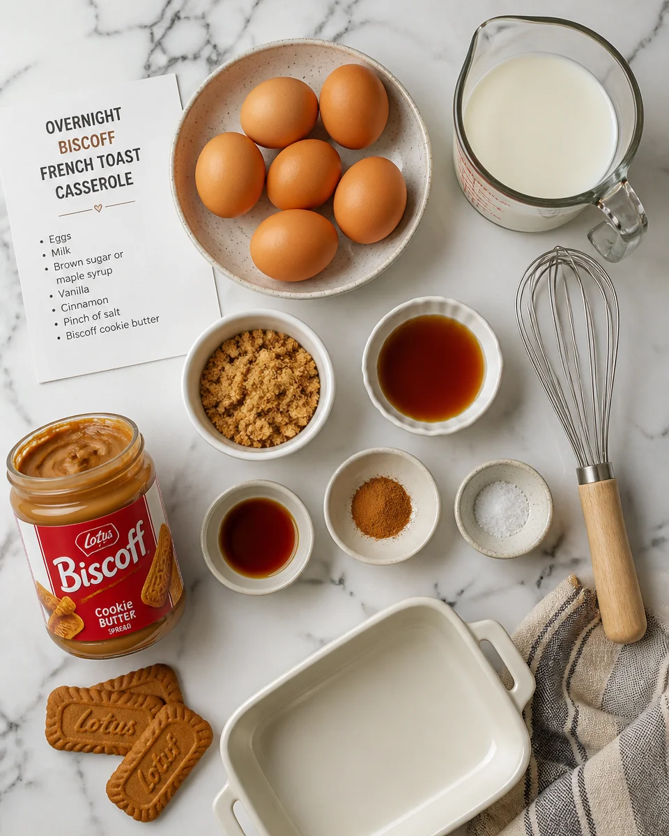 Overnight Biscoff French Toast Casserole