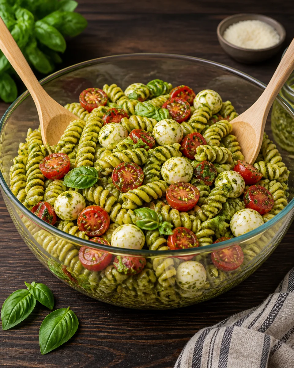 Pesto Pasta Salad with Mozzarella