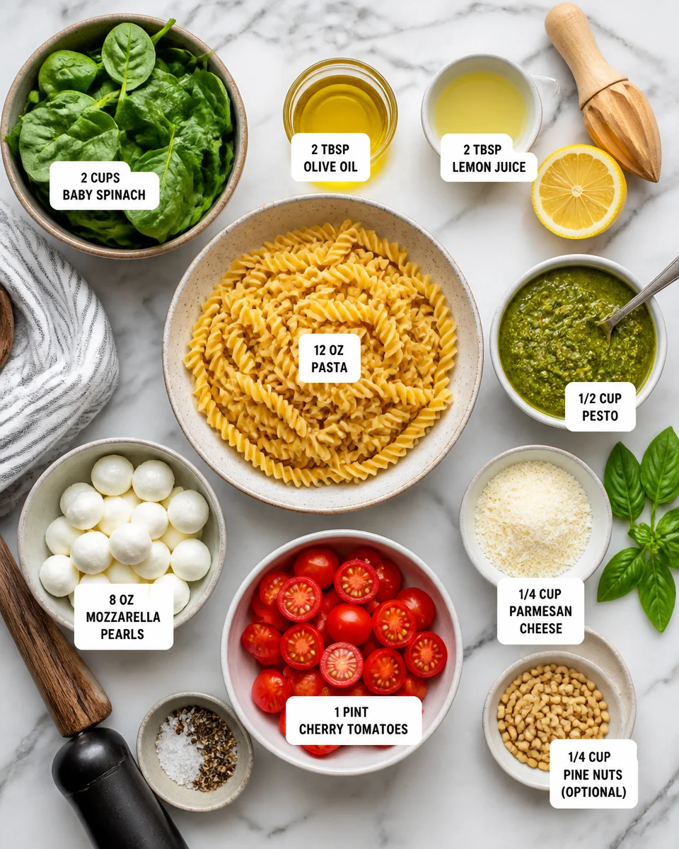 Pesto Pasta Salad with Mozzarella