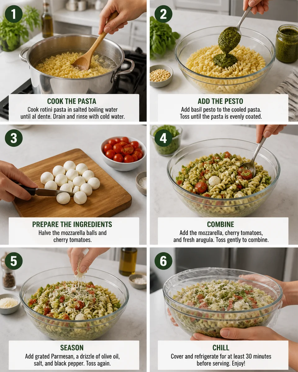 Pesto Pasta Salad with Mozzarella