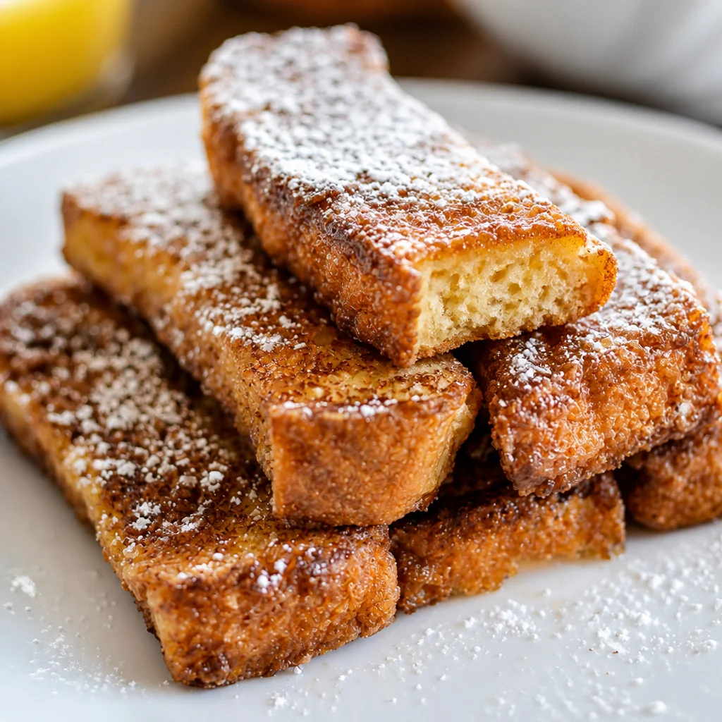 Delicious Pumpkin Spice French Toast Sticks served with maple syrup for dipping
