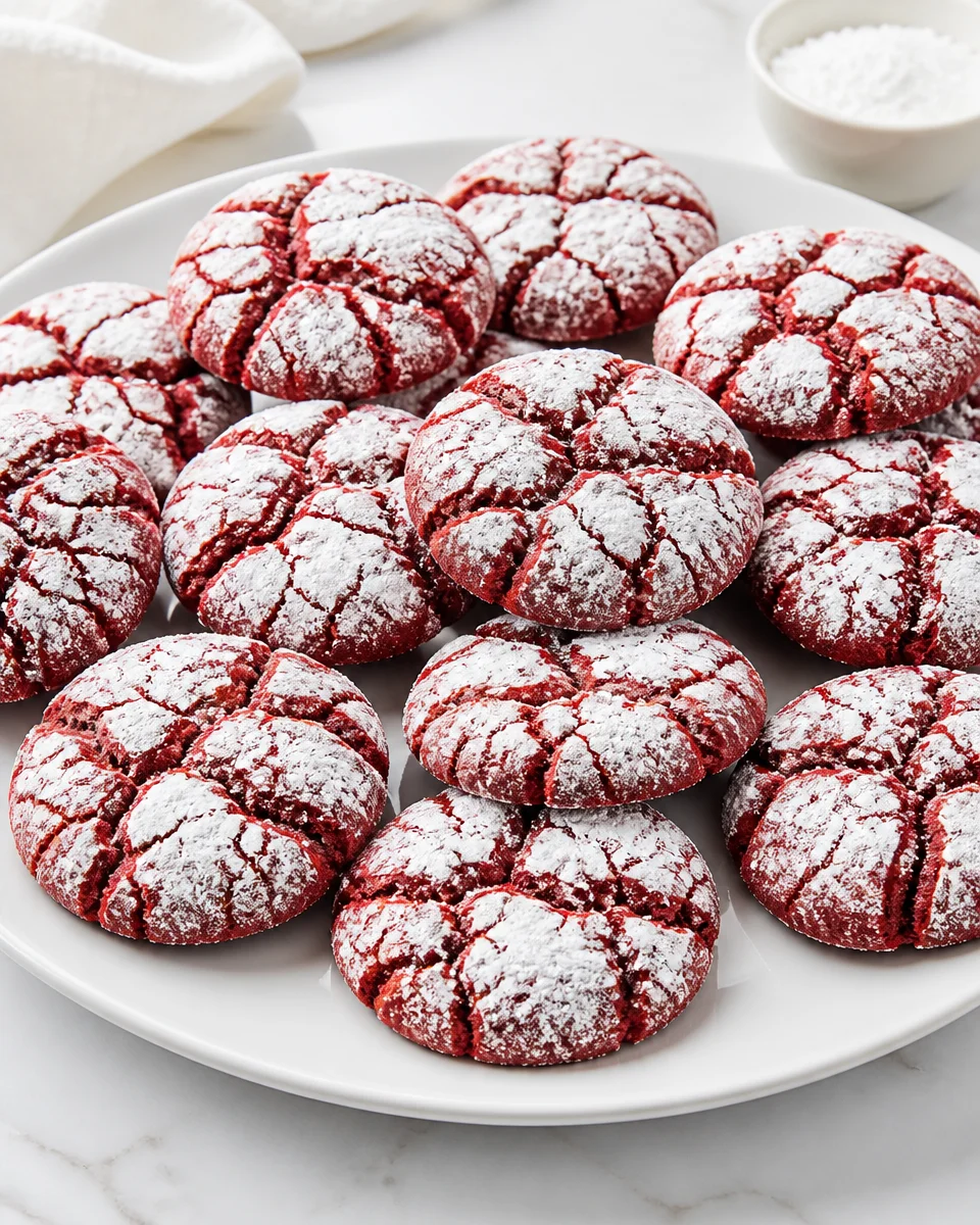 Red Velvet Crinkle Cookies