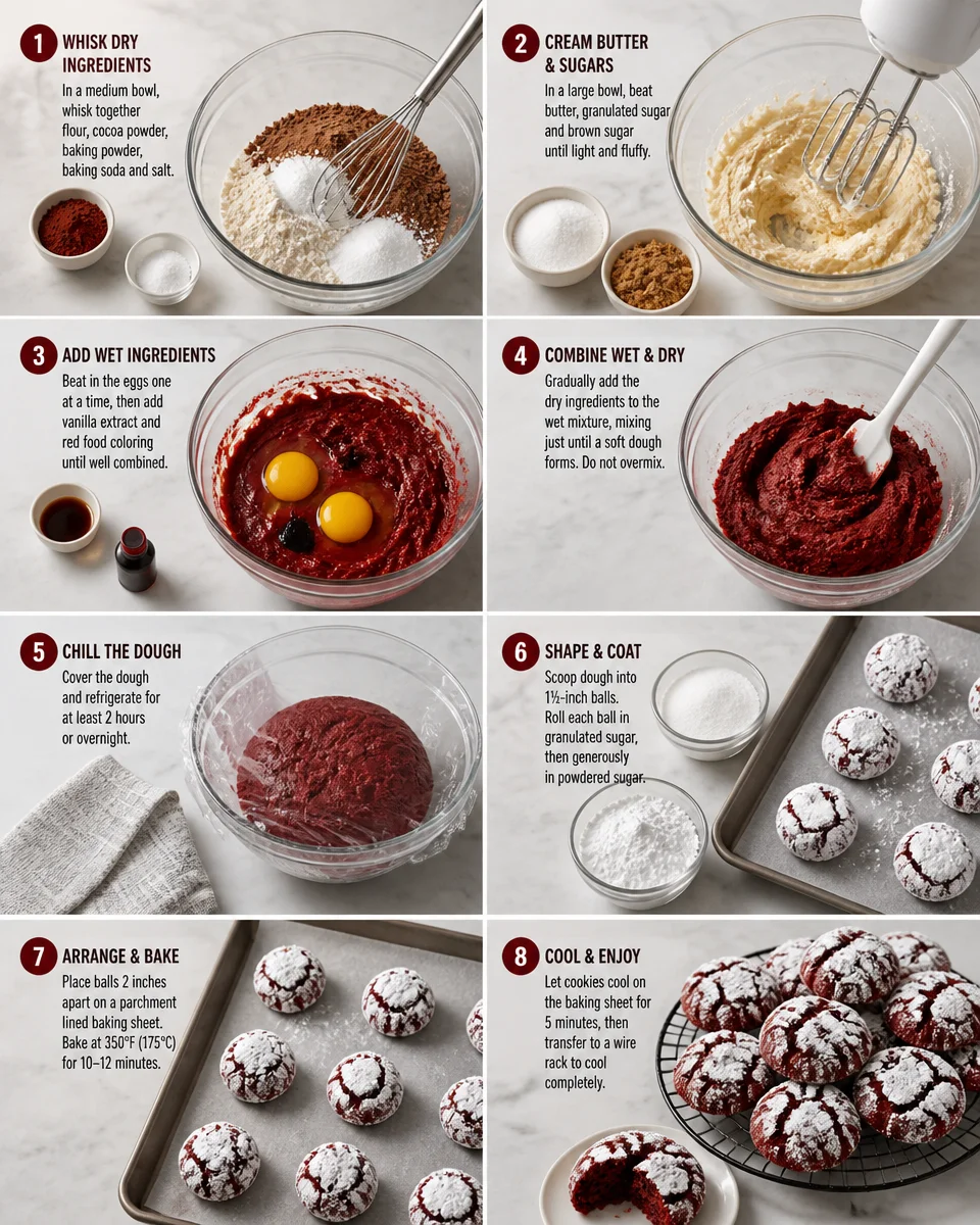 Red Velvet Crinkle Cookies