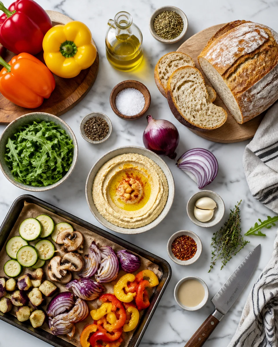 Roasted Veggie and Hummus Sandwich