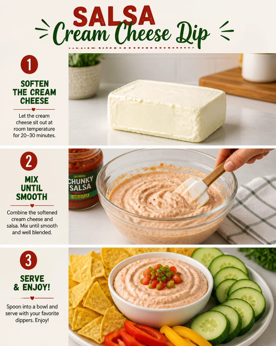 Salsa Cream Cheese Dip (2 Ingredients)