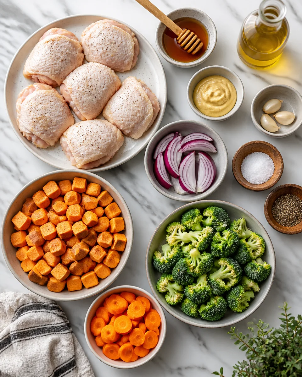 Sheet Pan Honey Mustard Chicken with Vegetables