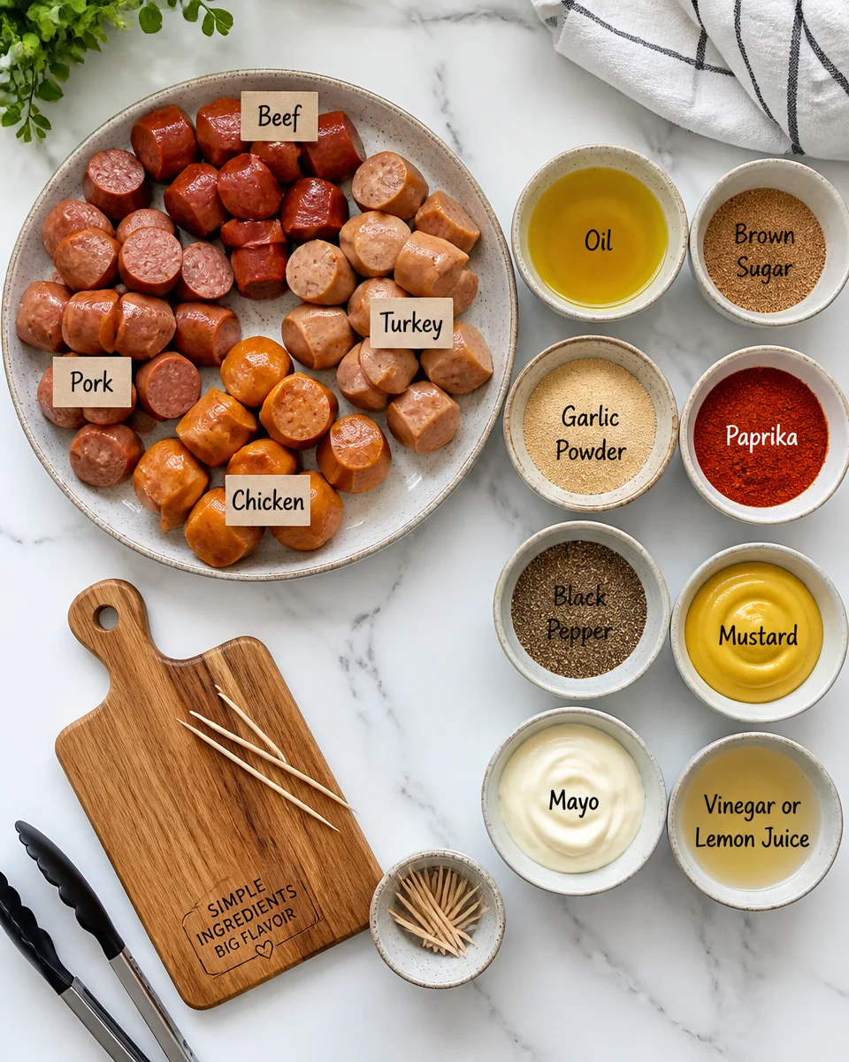 Smoked Sausage Bites with Dipping Sauce