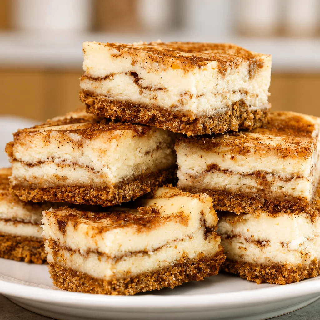 Delicious Snickerdoodle Cheesecake Bars with creamy cheesecake and cinnamon sugar crust.