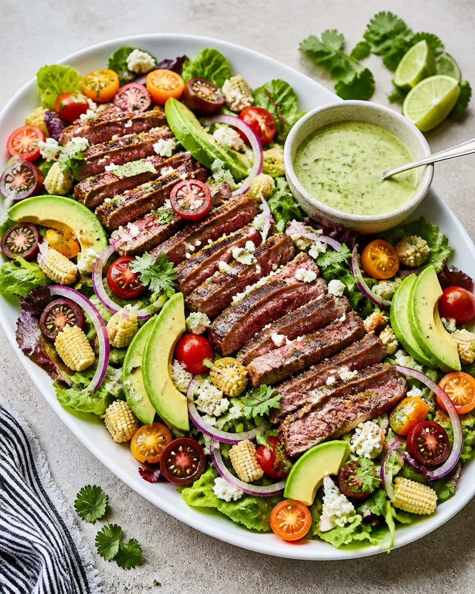 Southwest Steak Salad with Cilantro Lime Dressing