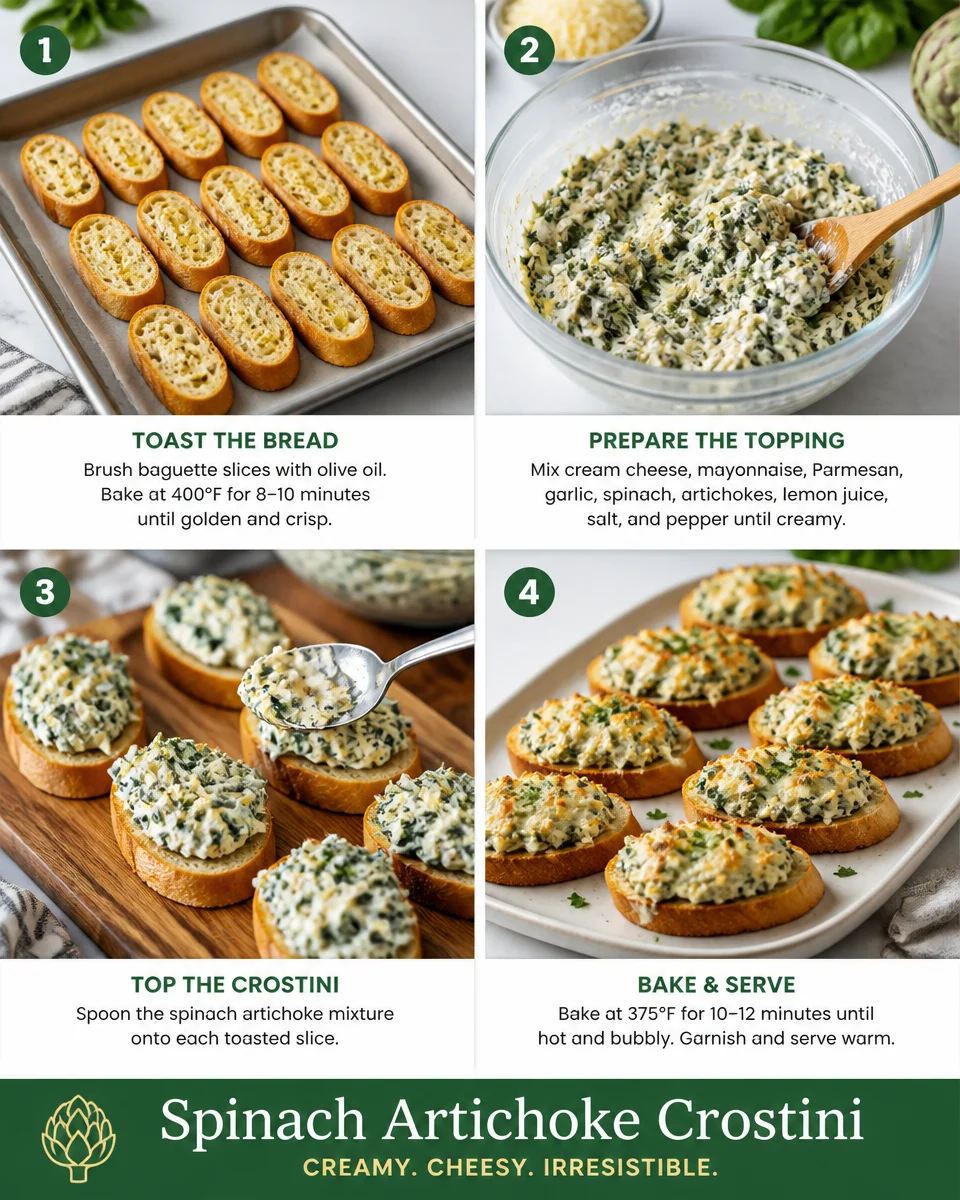 Spinach Artichoke Crostini
