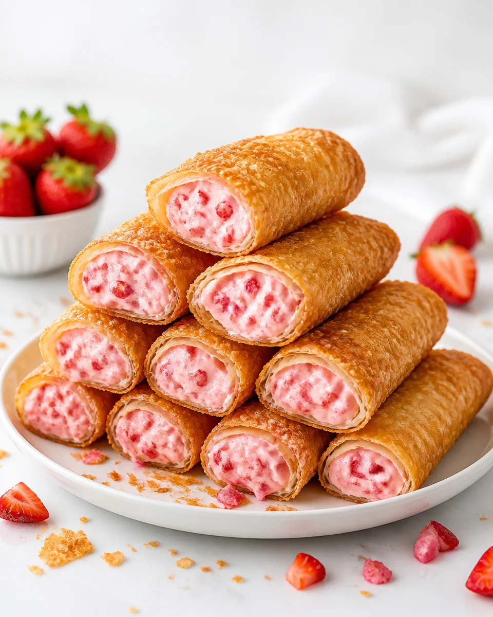 Strawberry Cheesecake Spring Rolls (Fried)