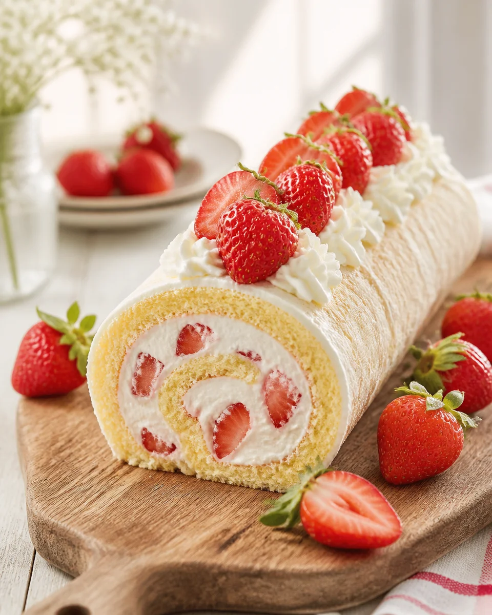 Strawberry Shortcake Cheesecake Roll