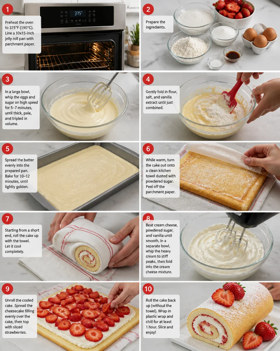 Strawberry Shortcake Cheesecake Roll