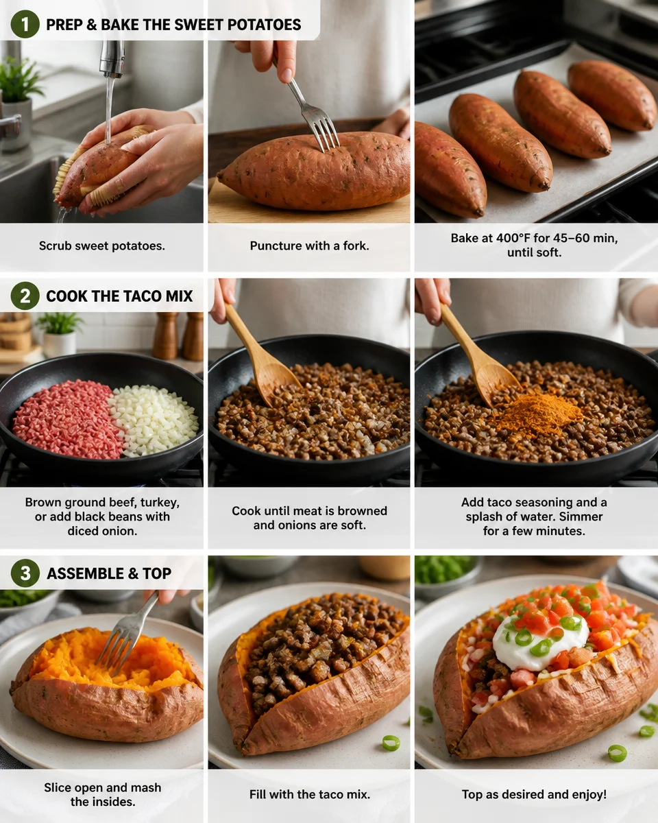 Taco Stuffed Sweet Potatoes