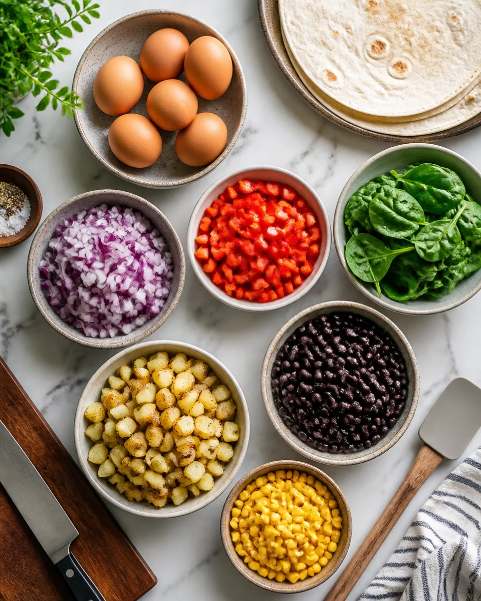 Veggie Loaded Breakfast Burritos (Meal Prep)