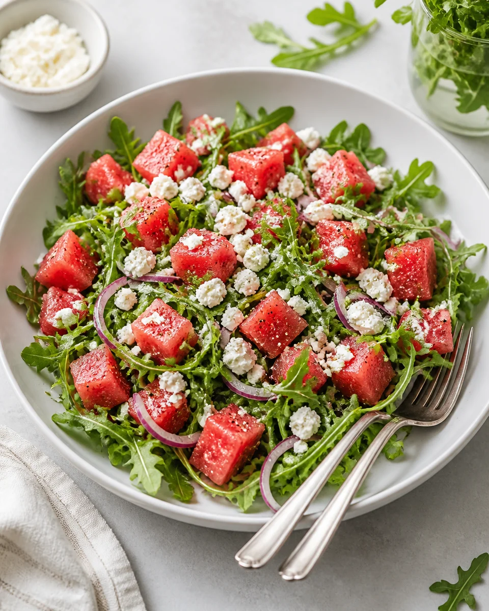 Watermelon Arugula Salad with Feta