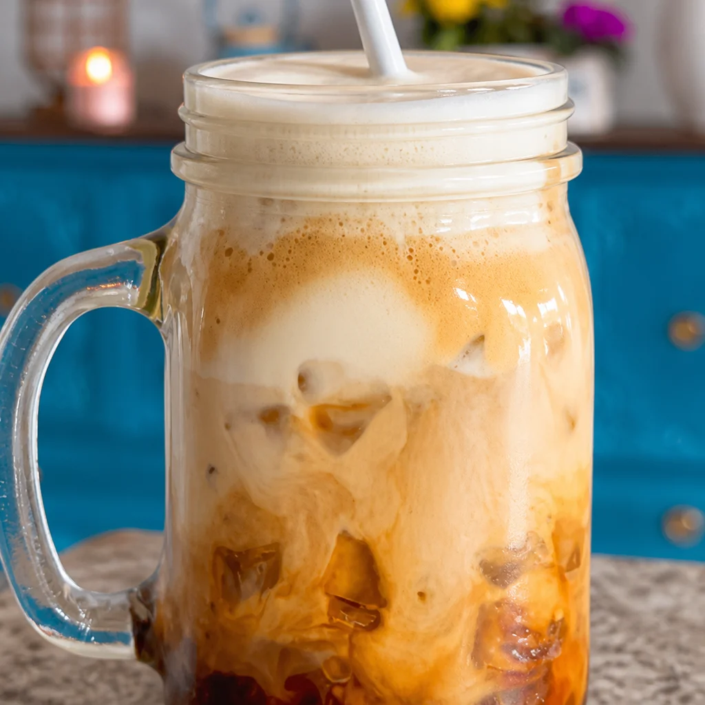 Delicious Copycat Starbucks Iced Brown Sugar Oat Milk Shaker recipe with espresso and oat milk.