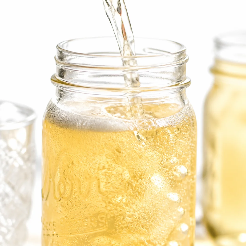 A refreshing glass of homemade cream soda made from scratch with natural ingredients.