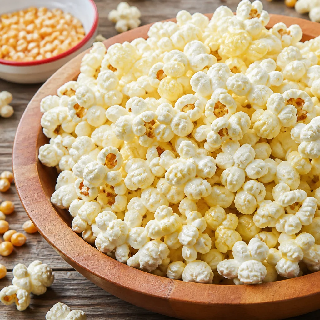 Delicious Honey Butter Popcorn made on the stovetop, perfect for snacks.
