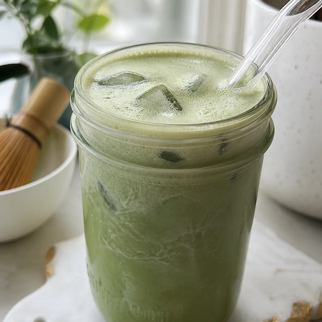 Delicious matcha cold foam iced tea topped with creamy matcha foam and vibrant flavors.