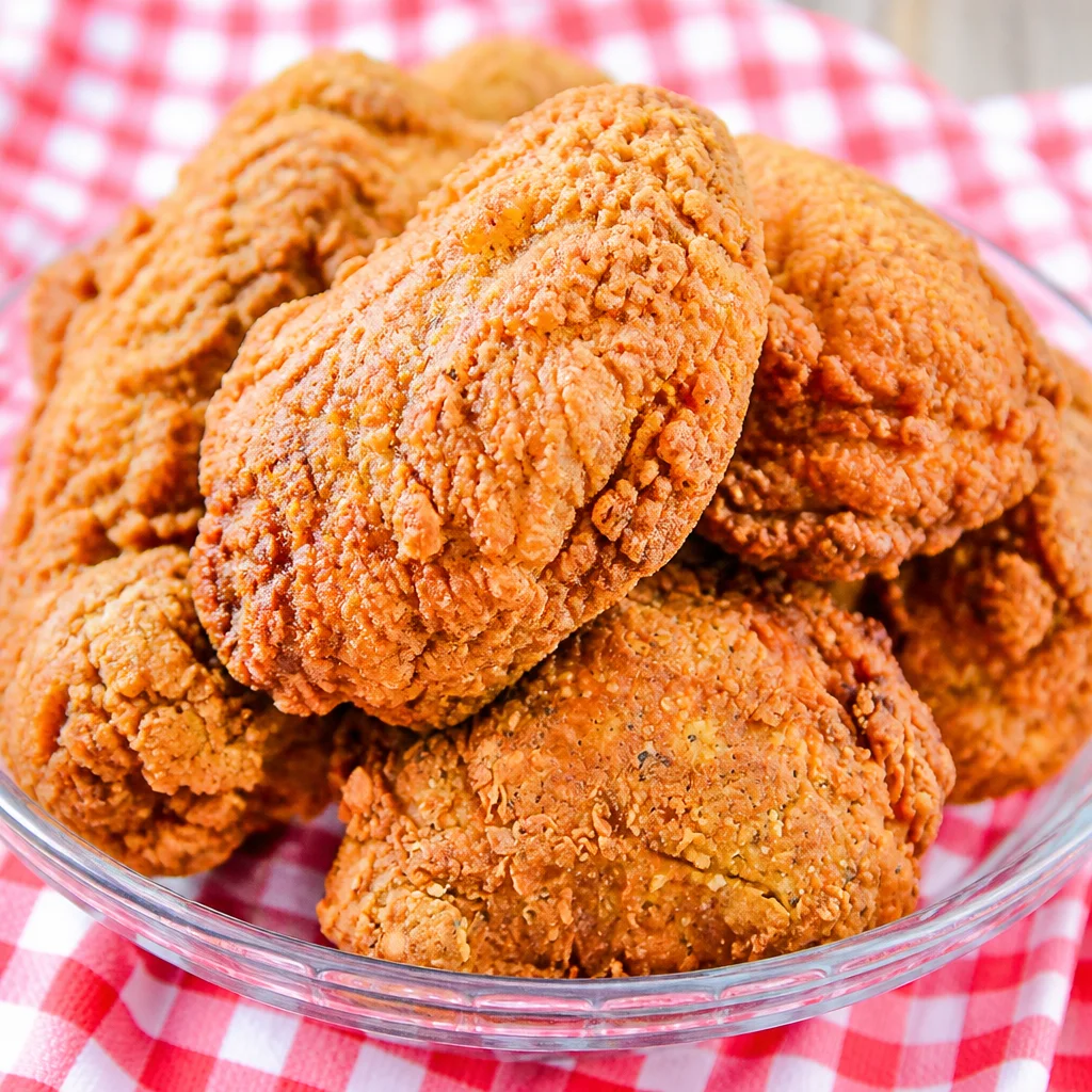 Delicious Pickle Juice Brined Fried Chicken with crispy coating and juicy inside.