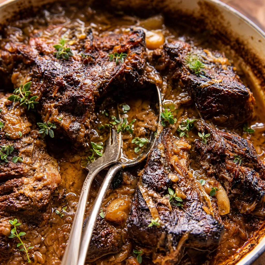 Delicious Slow Cooker Apple Cider Pot Roast with tender vegetables and rich flavors.