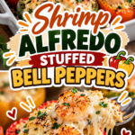Shrimp Alfredo Stuffed Bell Peppers
